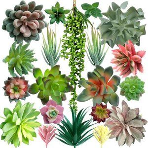 Fake Succulents Unpotted - 20 Pack - Realistic Succulent Plants Artificial Faux